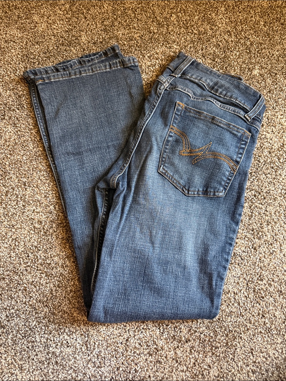 Wrangler Women's Blue Boot Cut Jeans with Contrast Stitching
